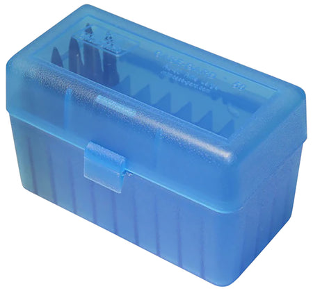 MTM Case-Gard RSS5024 50rd Flip-Top Rifle Ammo Box 6mm PPC/7mm Clear Blue
