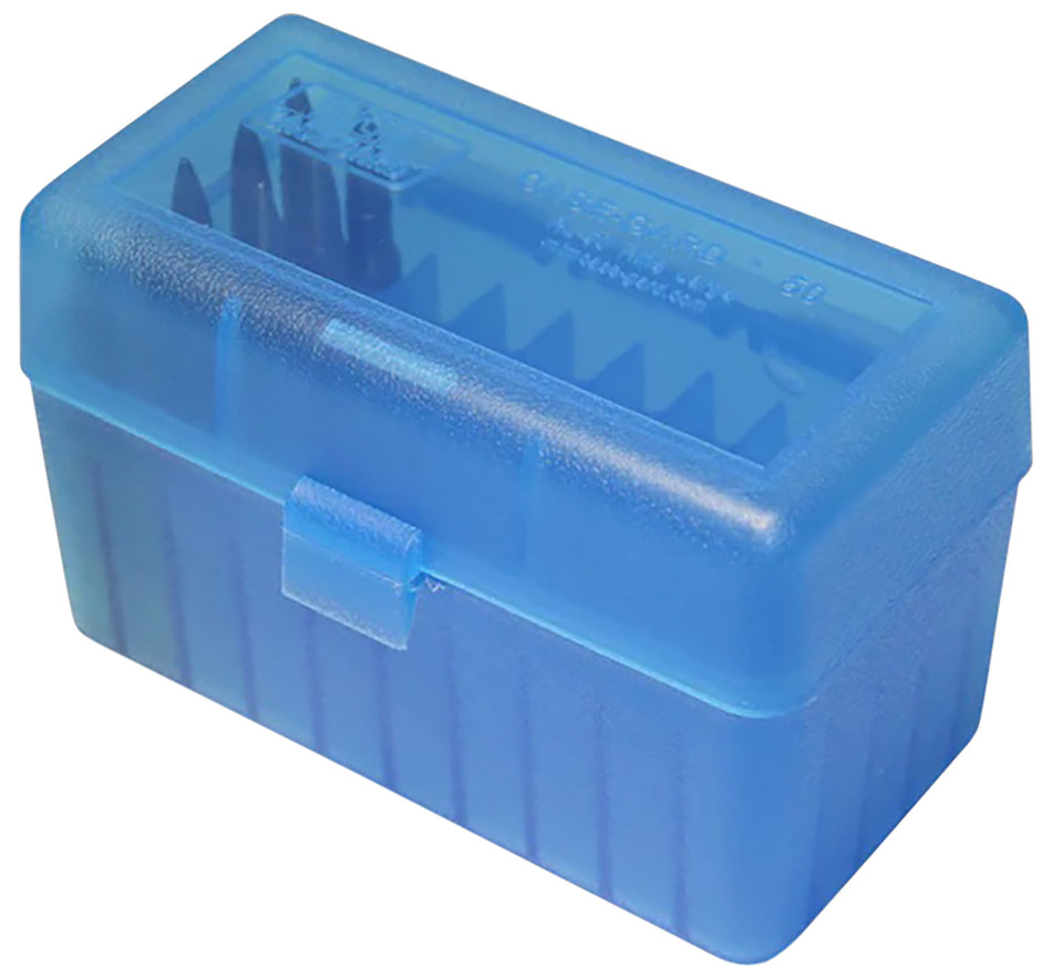 MTM Case-Gard RSS5024 50rd Flip-Top Rifle Ammo Box 6mm PPC/7mm Clear Blue