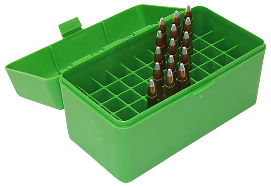MTM Case-Gard RSS5010 50rd Flip-Top Rifle Ammo Box 6mm PPC/7mm Green Polypropylene