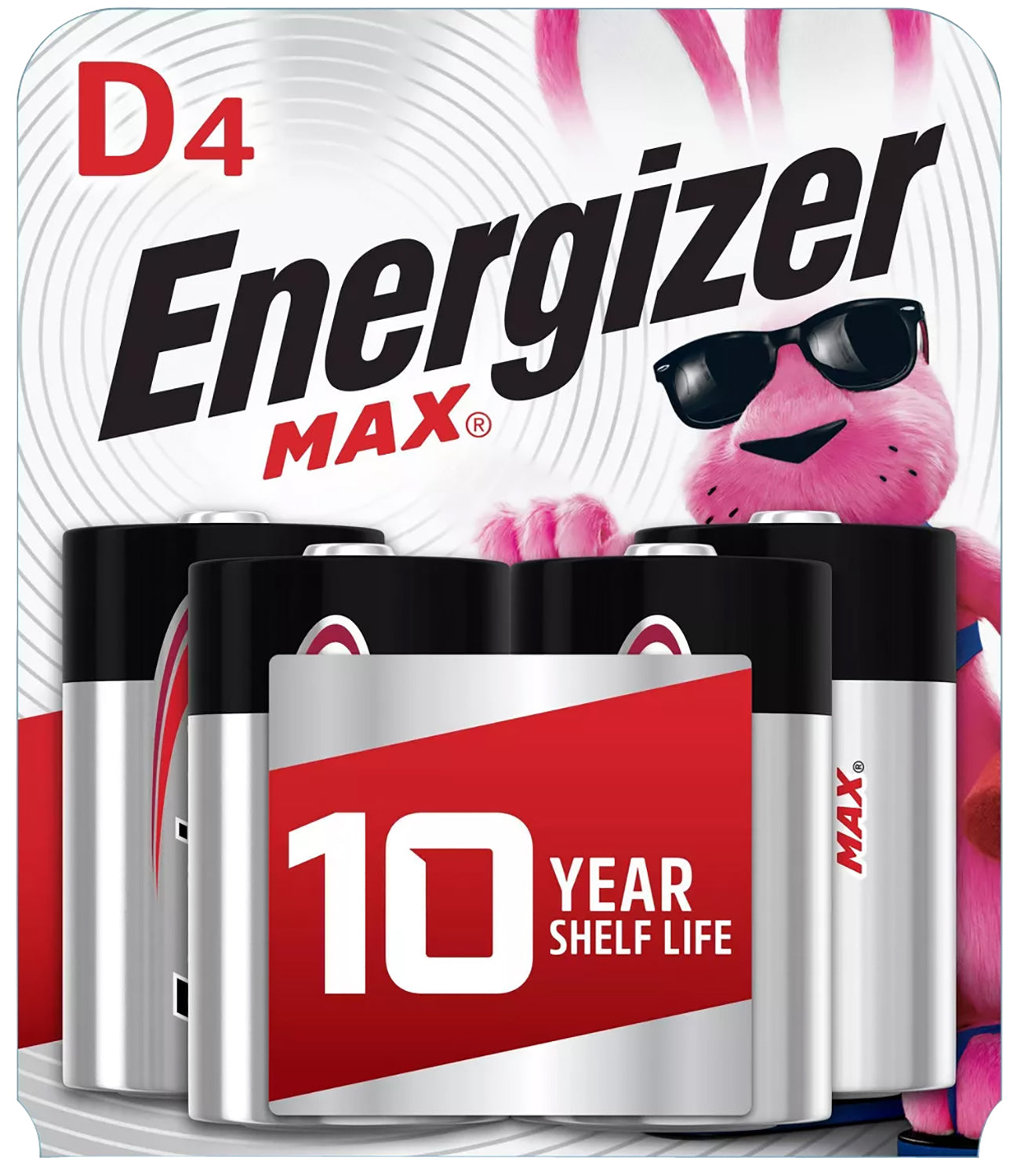 Energizer E95BP4 D Cell MAX Alkaline Battery 1.5 Volt Black & Silver 12 Total
