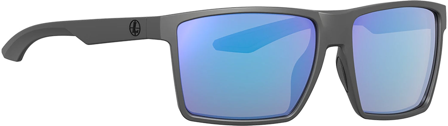 Leupold DeSoto Polarized Shooting Eyewear Blue Mirror Lens Dark Gray Polycarbonate Frame