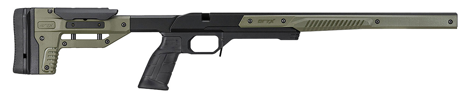 MDT Oryx Aluminum Rifle Chassis OD Green with Barricade Stop for Short Action Ruger American