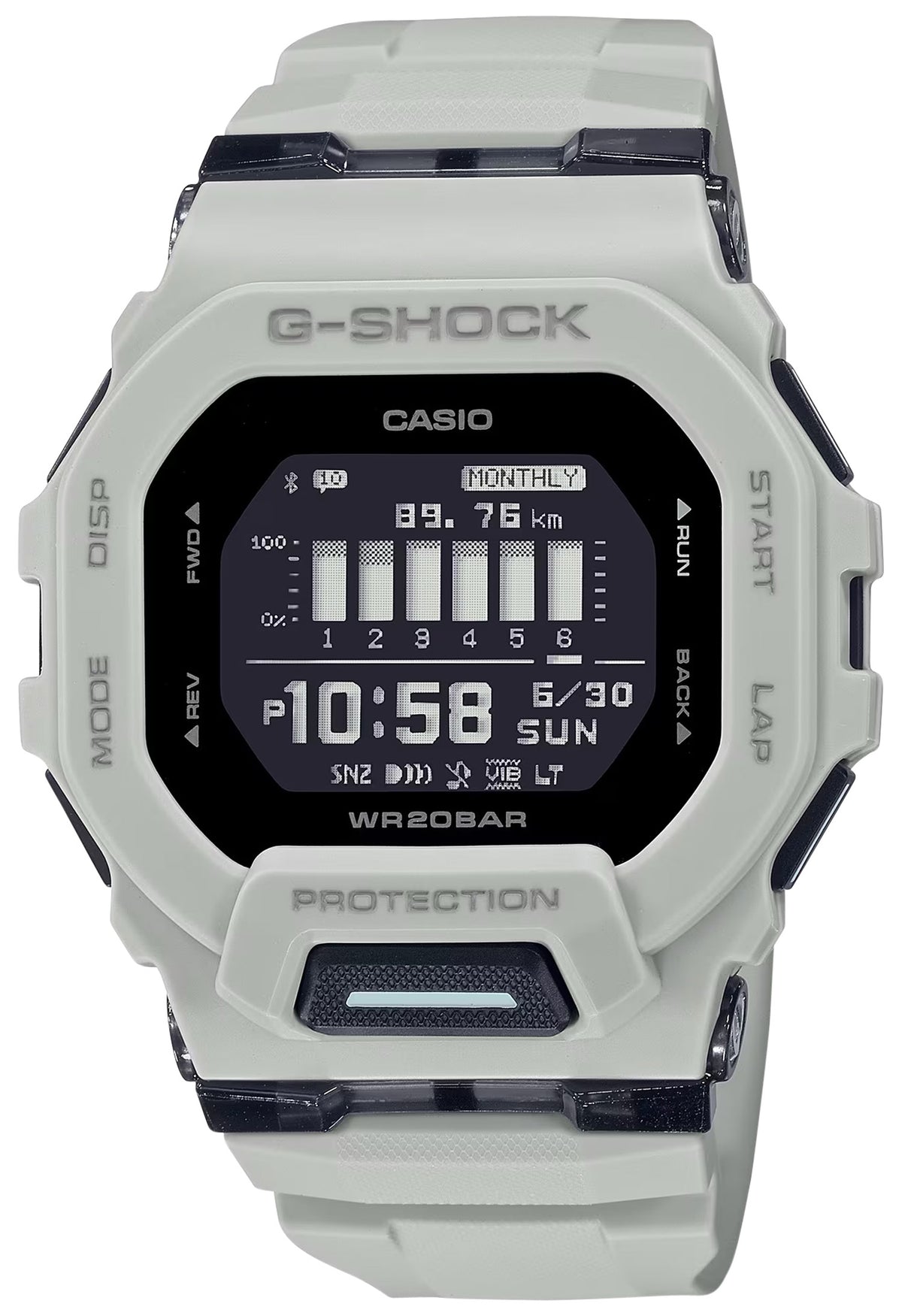 G-Shock GBD200UU9 Tactical White Square-Case Fitness Watch 145-215mm