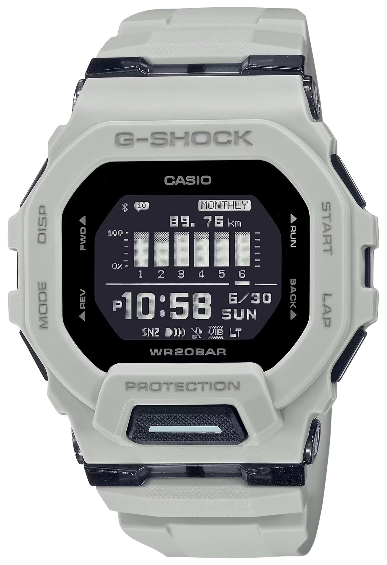 G-Shock GBD200UU9 Tactical White Square-Case Fitness Watch 145-215mm