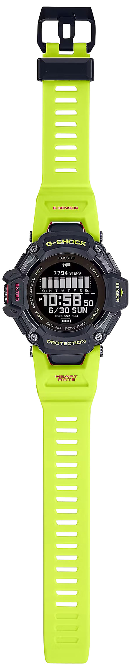 G-Shock GBDH20001A9 Tactical Black Yellow Solar USB Rechargeable GPS Watch 145-215mm