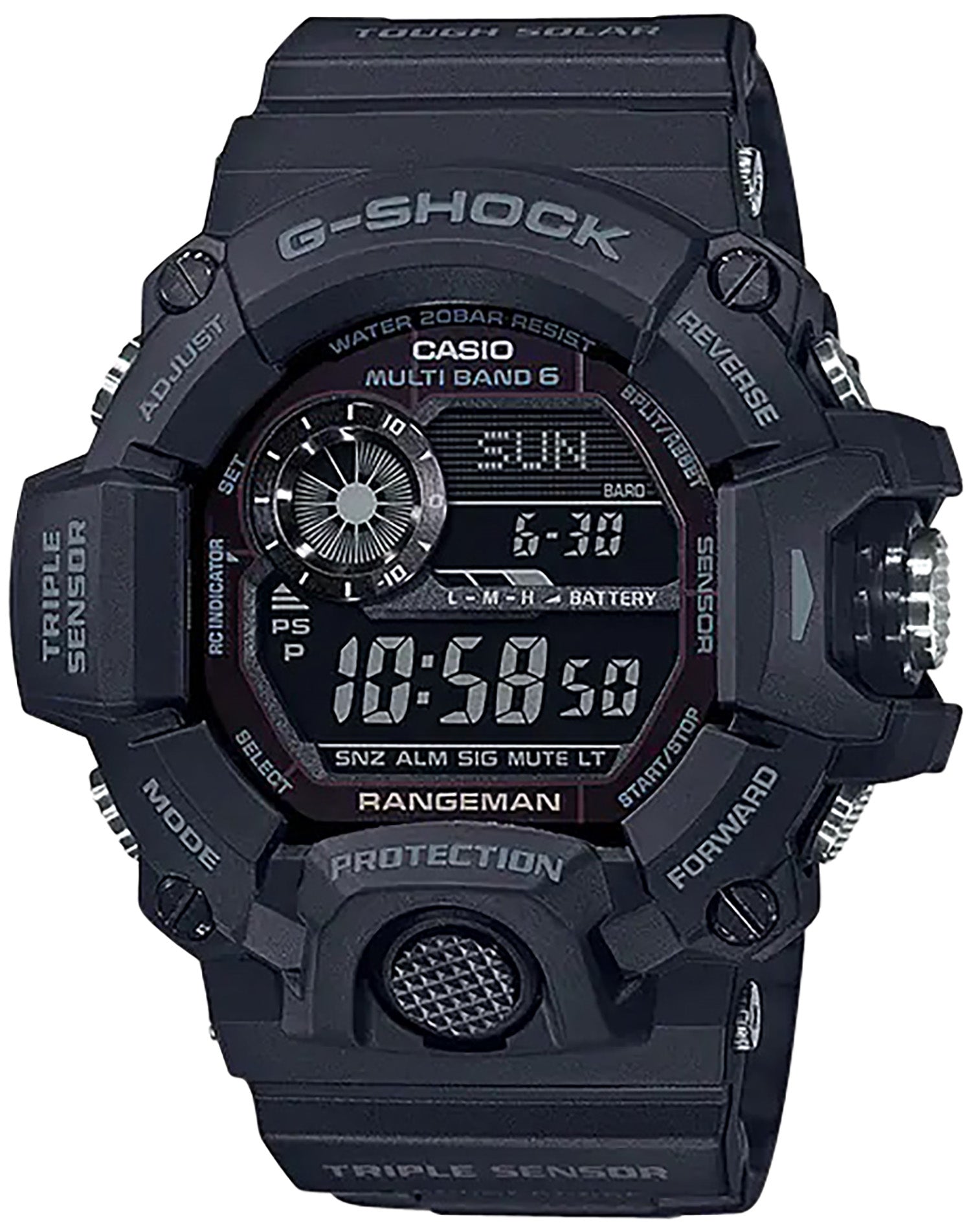 G-Shock Rangeman GW9400 Digital Compass Thermometer Blackout Watch 145-215mm