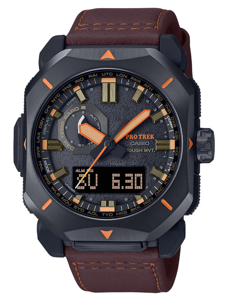 Casio Pro Trek PRW6900 Solar USB Fitness Watch Black/Brown 145-215mm