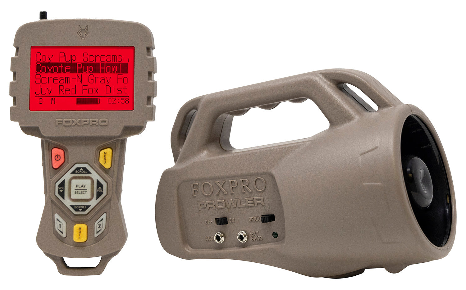 Foxpro Prowler Predator Game Call - Compact Digital Unit, TX433 Transmitter, Tan ABS