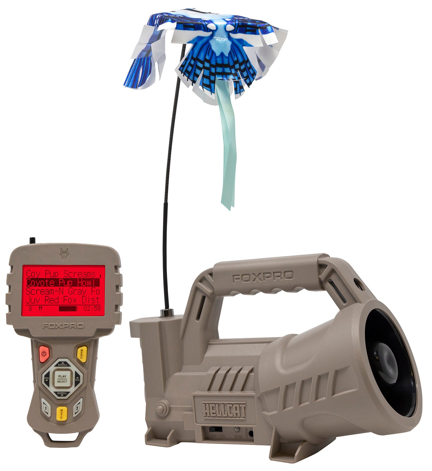 Foxpro Hellcat Predator Call - Built-In Decoy, Digital Game Call, 175+ Sounds, Tan