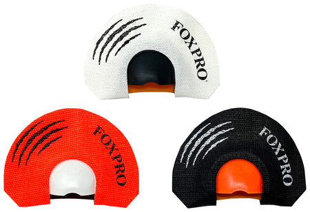 Foxpro Predator Combo Mouth Call 3-Pack - Howler/Cottontail/Pup Distress, Black/Red/White