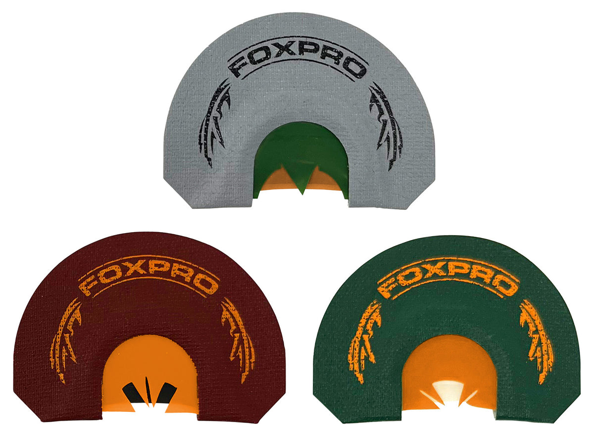 Foxpro Beardtaker Turkey Mouth Call Pack - 3-Piece Diaphragm Combo, Gray/Green/Red