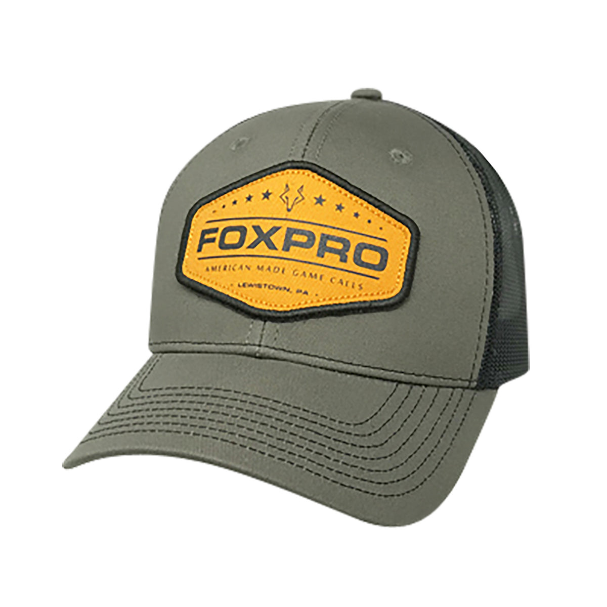 FOXPRO Campfire Olive Green Structured Hat with Woven Logo