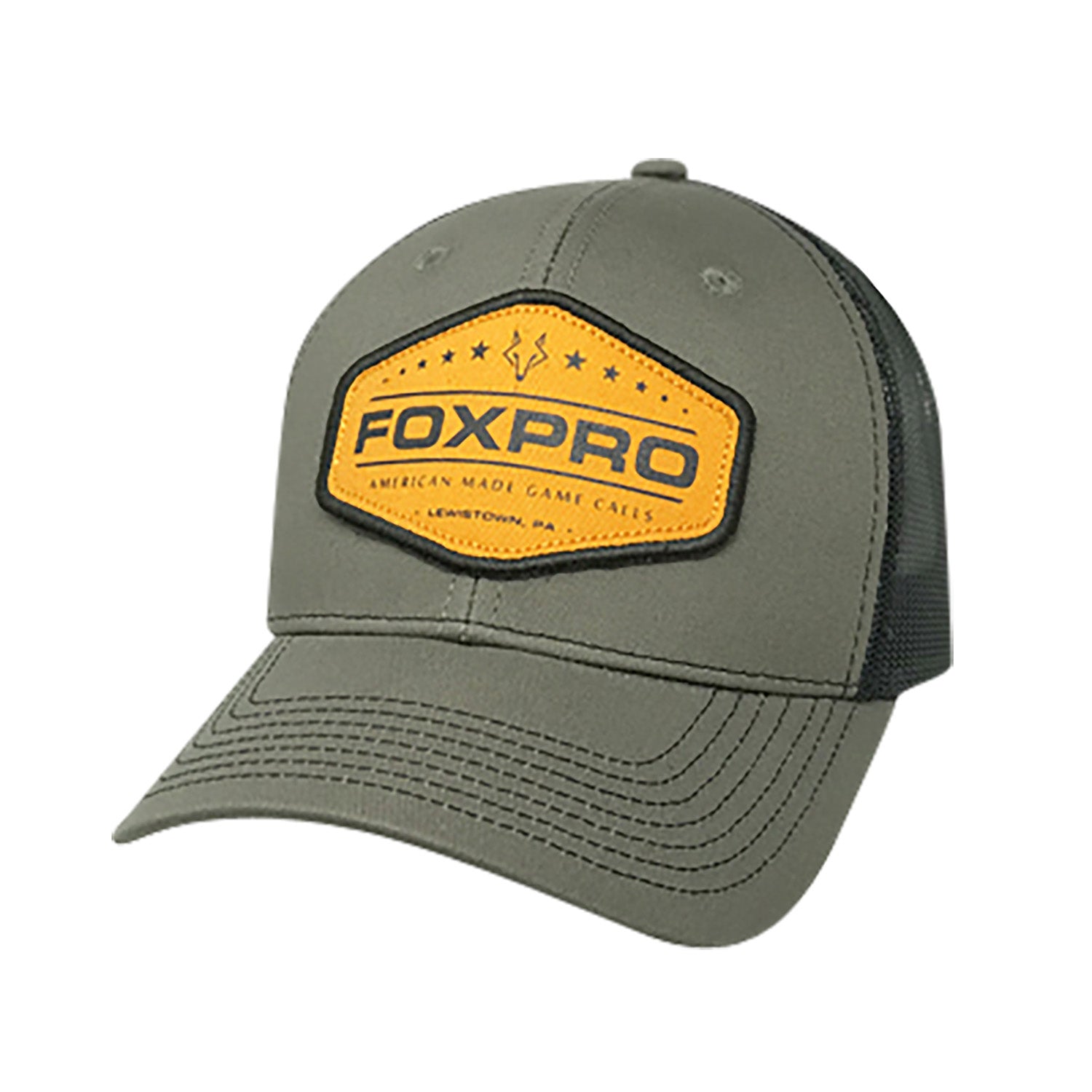 FOXPRO Campfire Olive Green Structured Hat with Woven Logo