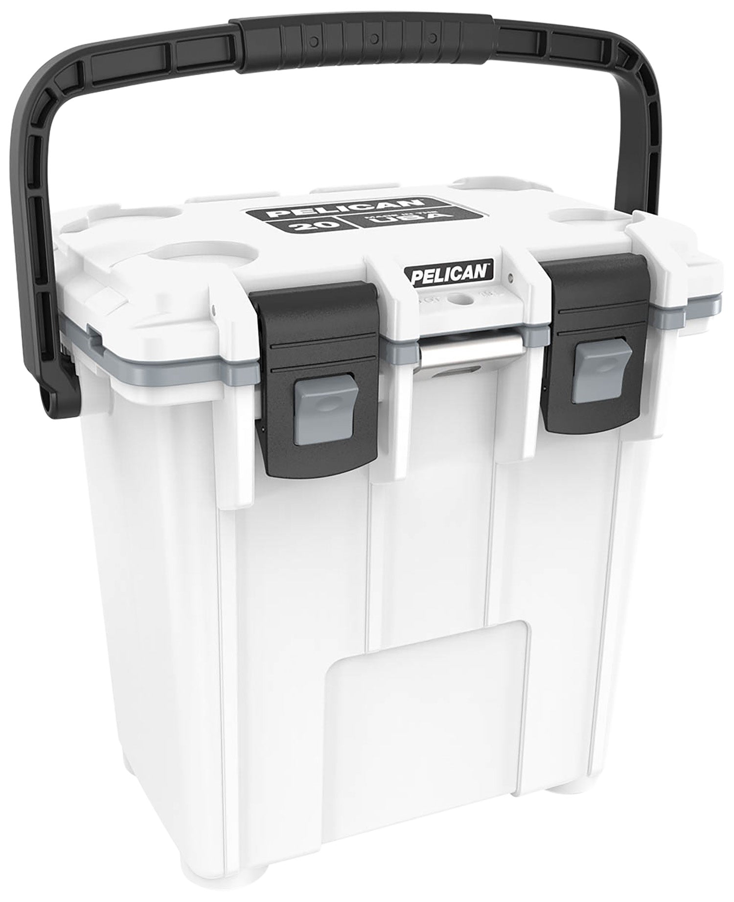 Pelican 20Qt Elite Personal Cooler WHT/GRY with Removable Tray