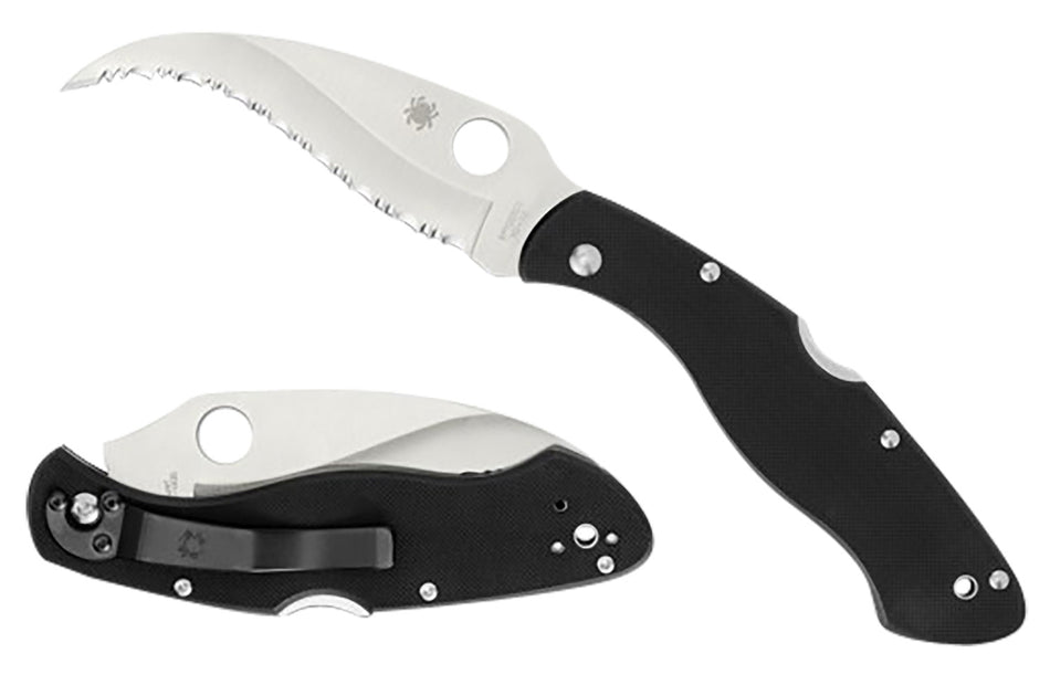 Spyderco Civilian CLIPIT 4.09" SpyderEdge Satin VG-10 SS Blade Black Textured G10 Handle Including Pocket Clip
