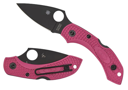 Spyderco Dragonfly 2 2.30" Black TiCN CPM S30V Plain Blade Pink FRN Handle w/Black Coated Hardware and Pocket Clip