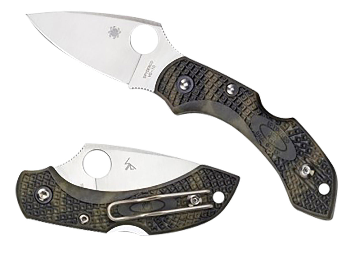 Spyderco Dragonfly 2 2.30" Plain Satin VG-10 SS Blade Zome Green Bi-Directional FRN Handle Including Wire Pocket Clip