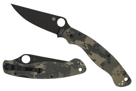 Spyderco Military 2 4" Plain Black DLC CPM S30V Blade Digital Camo G10 Handle Including Four-Position Pocket Clip