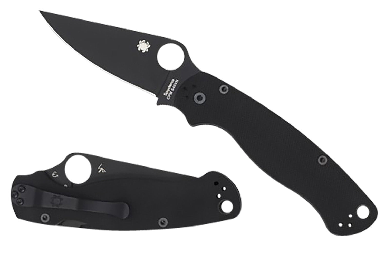 Spyderco Para Military 2 Folding Knife C81GPBK2 3.42" CPM S45VN SS Black DLC Blade Black Textured G10 Handle Compression Lock