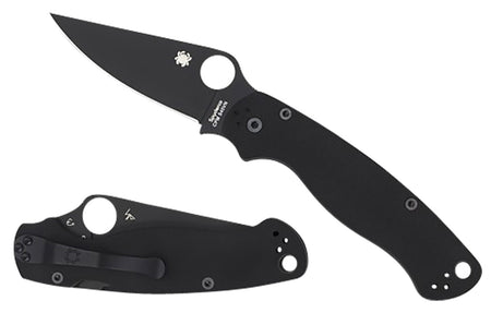 Spyderco Para Military 2 Folding Knife C81GPBK2 3.42" CPM S45VN SS Black DLC Blade Black Textured G10 Handle Compression Lock