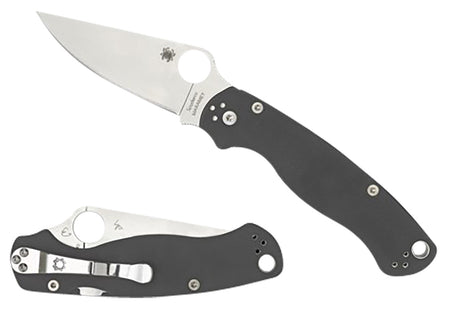 Spyderco Para Military 2 Folding Knife C81GPDGY2 3.47" Maxamet Powder Tool Steel Blade Dark Gray Textured G10 Handle 4-Position Clip