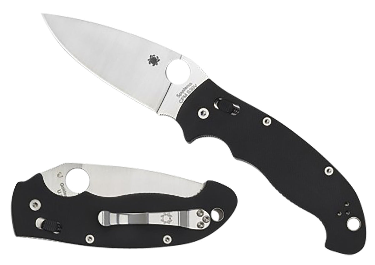 Spyderco Manix 2 XL Folding Knife C95GP2 3.85" CPM S30V Full-Flat Ground Blade Black Textured G10 Handle Ambidextrous Clip
