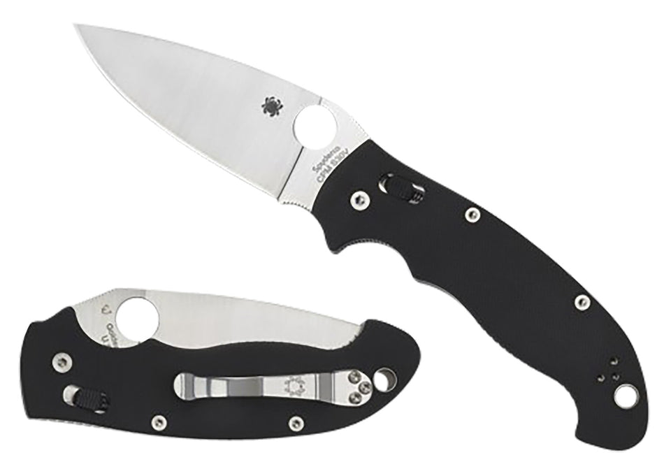 Spyderco Manix 2 XL Folding Knife C95GP2 3.85" CPM S30V Full-Flat Ground Blade Black Textured G10 Handle Ambidextrous Clip