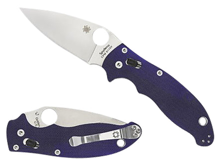 Spyderco Manix 2 Folding Knife C101GPDBL2 3.37" CPM S110V Powder Steel Blade Dark Blue Textured G10 Handle Reversible Clip