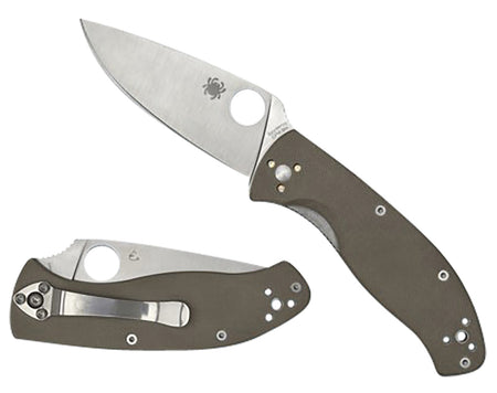 Spyderco Tenacious Folding Knife C122GBNM4P 3.35" American-Made CPM M4 Blade Brown Textured G10 Handle w/ Pocket Clip