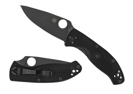 Spyderco Tenacious Lightweight Tactical Folder C122PBBK 3.39" 8Cr13MoV Black Oxide Blade Black Textured FRN Handle w/ Clip