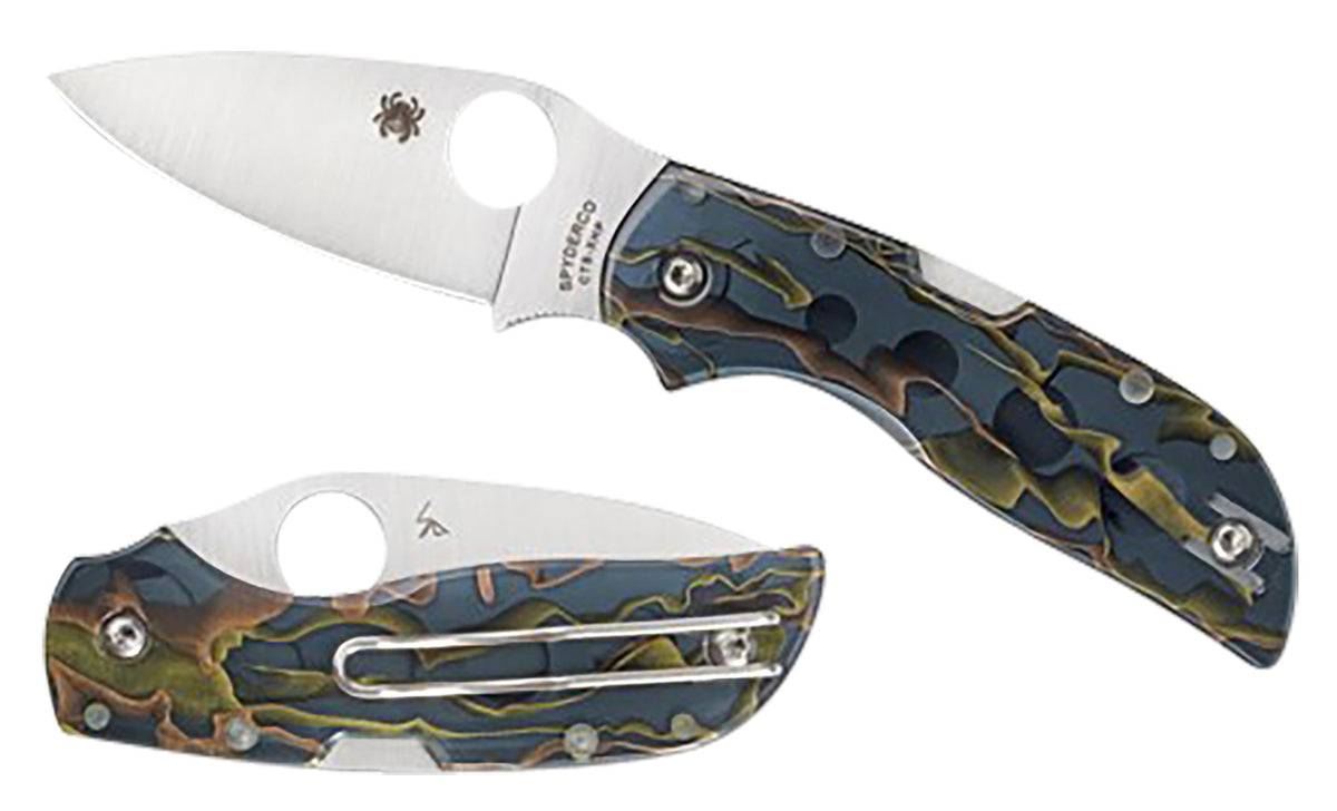 Spyderco C152RNP 2.80" Folding Knife Satin CTS XHP Blade Smoke Acrylic Copper Brass Mesh Handle