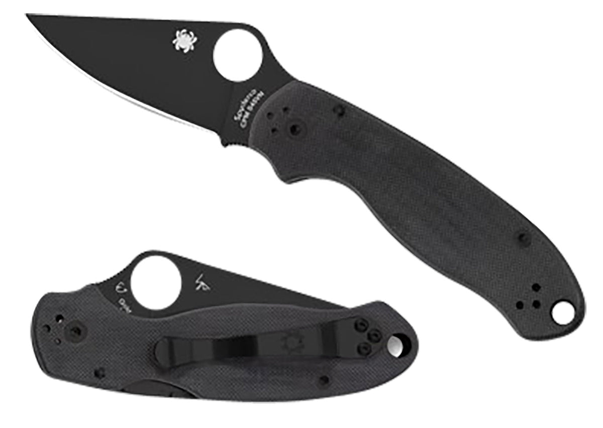 Spyderco C223GPBK 2.95" Para 3 Folding Knife Black DLC CPM S45VN Blade G10 Scales Pocket Clip