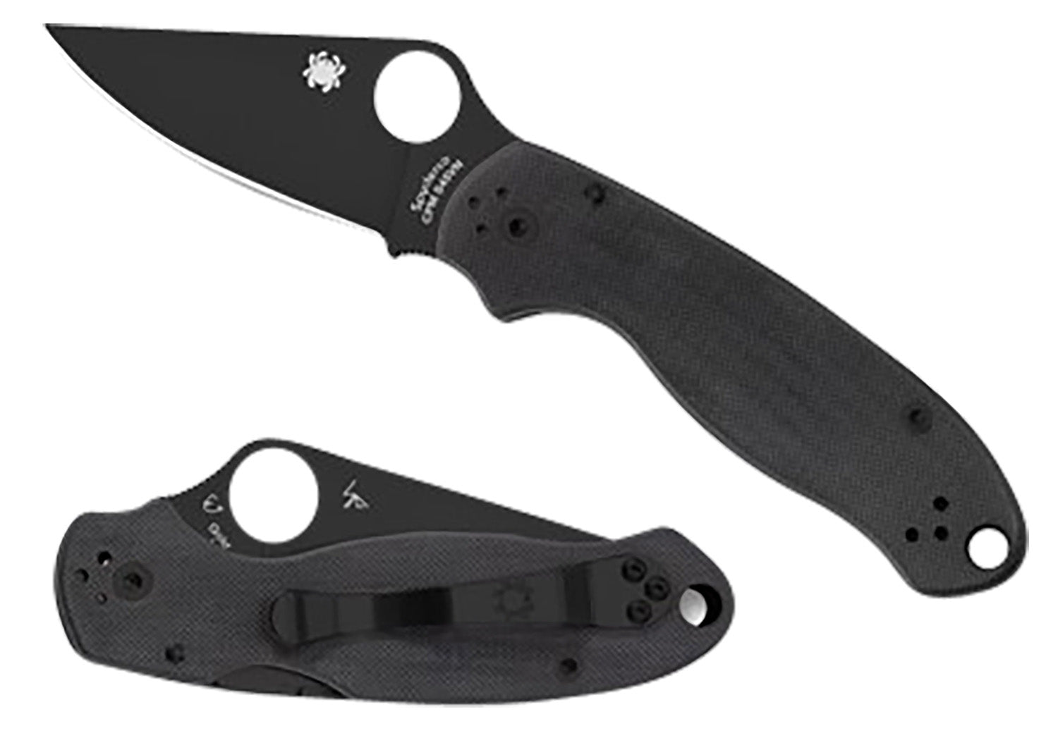 Spyderco C223GPBK 2.95" Para 3 Folding Knife Black DLC CPM S45VN Blade G10 Scales Pocket Clip