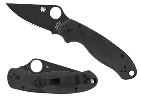 Spyderco C223GPBK 2.95" Para 3 Folding Knife Black DLC CPM S45VN Blade G10 Scales Pocket Clip