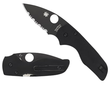 Spyderco C230GPBBK 2.42" Folding Knife Black DLC CPM S30V Blade Black Textured G10 Scales Pocket Clip