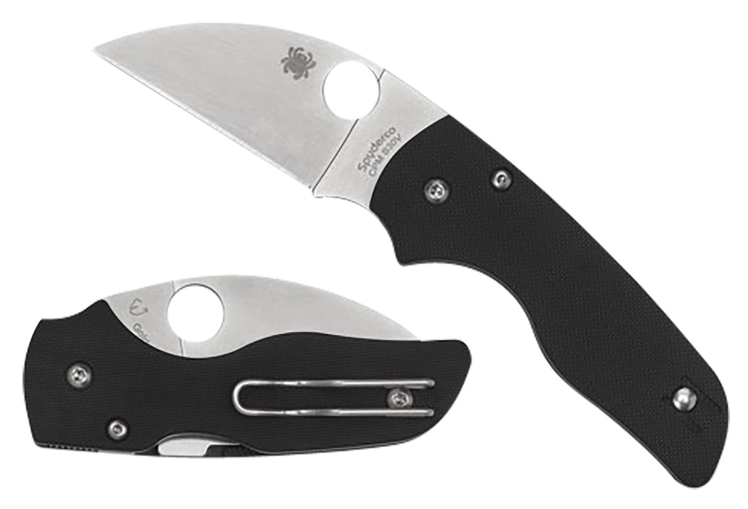 Spyderco C230GPWC 2.44" Folding Knife Wharncliffe CPM S30V Blade Black G10 Scales Deep-Pocket Clip