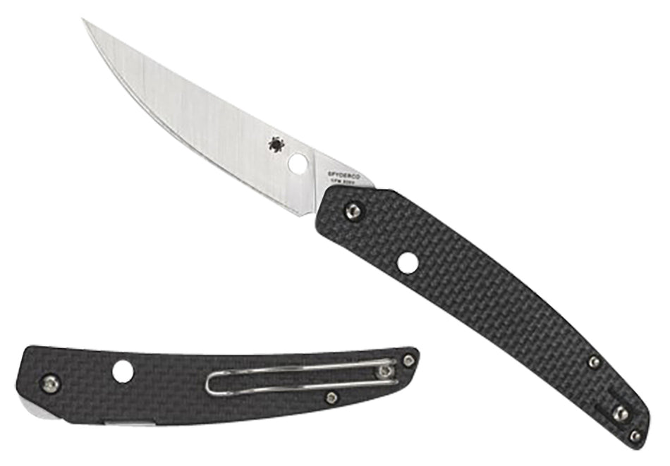 Spyderco C242CFP 3.26" Folding Knife CPM S30V Blade Carbon Fiber G10 Scales Deep-Pocket Wire Clip
