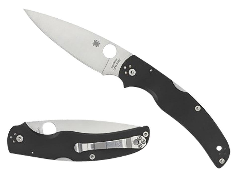 Spyderco C244GP Native Chief Lightweight Folding Knife Plain Stonewashed BD1N Stainless Blade Black FRN Handle