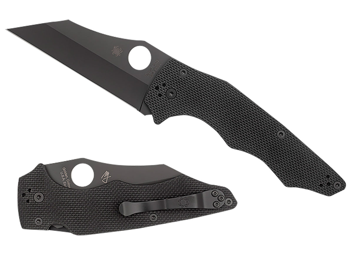 Spyderco C253GPBBK 3.98" Folding Knife Black DLC Wharncliffe CPM S30V Blade Black G10 Scales Four-Position Clip
