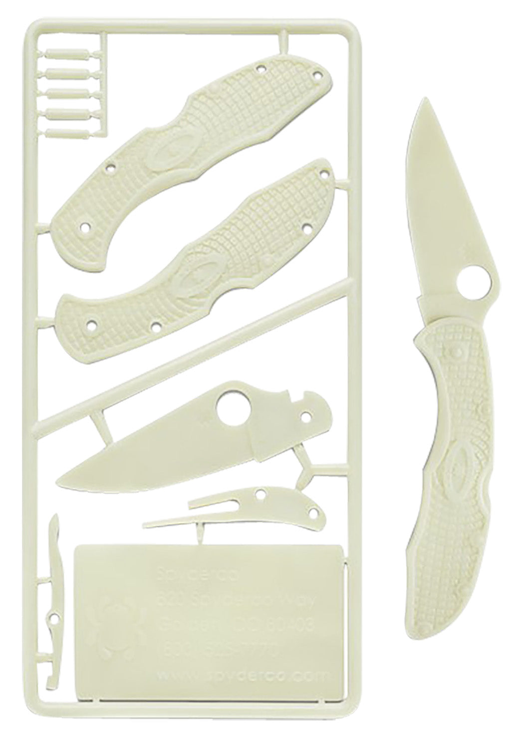 Spyderco PLKIT1 Delica 4 Educational Plastic Folding Knife Kit Glow-In-The-Dark for Ages 7+