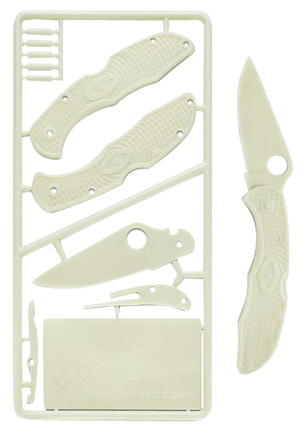 Spyderco PLKIT1 Delica 4 Educational Plastic Folding Knife Kit Glow-In-The-Dark for Ages 7+