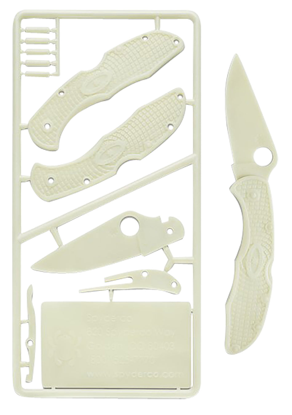 Spyderco PLKIT1 Delica 4 Educational Plastic Folding Knife Kit Glow-In-The-Dark for Ages 7+