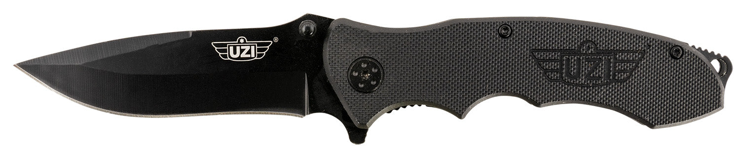 Uzi UZKFDR006 Responder VI Black Stainless Steel Spring Assist Folding Knife with G10 Handle and Metal Clip