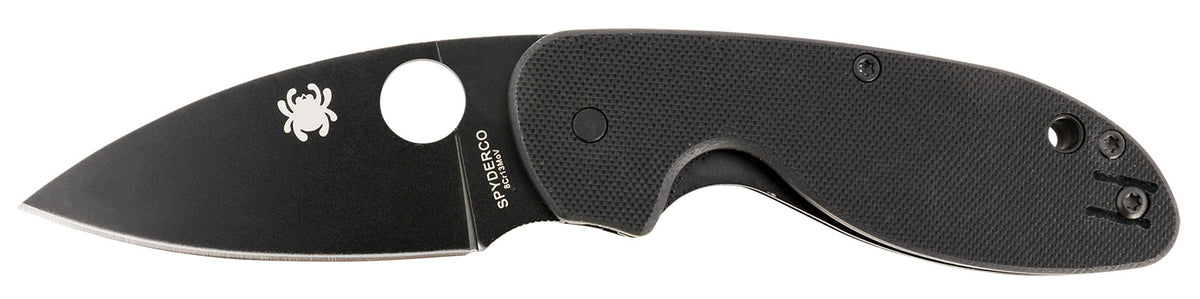 Spyderco C216GPBBK Efficient 2.98" Folding Liner Lock Knife Black DLC 8Cr13MoV Stainless Blade Black G10 Handle