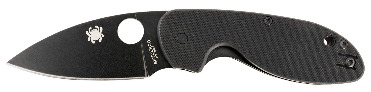 Spyderco C216GPBBK Efficient 2.98" Folding Liner Lock Knife Black DLC 8Cr13MoV Stainless Blade Black G10 Handle