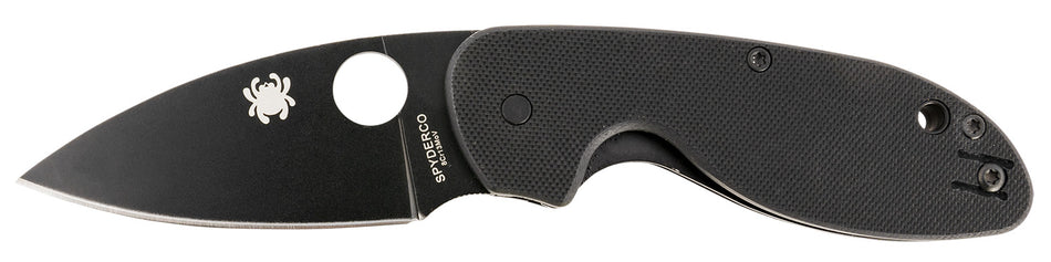 Spyderco C216GPBBK Efficient 2.98" Folding Liner Lock Knife Black DLC 8Cr13MoV Stainless Blade Black G10 Handle