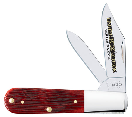 Case Barlow Limited Edition Series XXXVII Folding Pocket Knife, Clip Point/Pen, Mirror Polish, Old Red Bone Jigged Handle