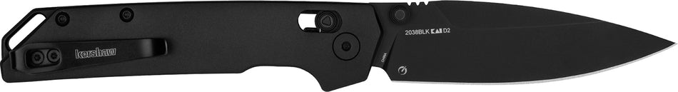 Kershaw Iridium Black Variant 3.40" Spear Point D2 Stonewashed Blade, Gray Anodized Aluminum Handle, Bronze Backspacer, Pocket Clip