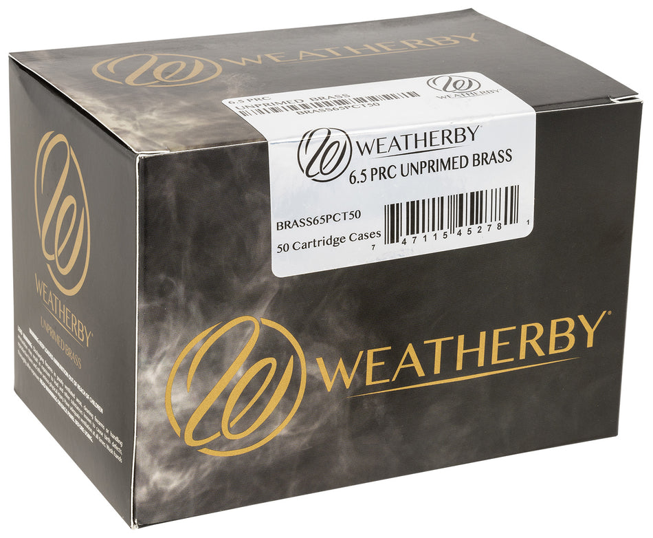 Weatherby BRASS65PCT50 Unprimed Precision Brass Cases 6.5 PRC Rifle 50/Box