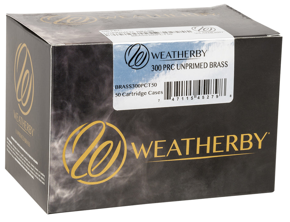 Weatherby Unprimed Brass Cases 300 PRC Rifle 50/Box